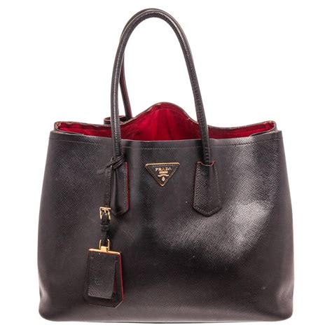 prada tote lux open saffiano leather large black|prada odette saffiano.